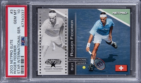 2003 Netpro Elite Star International Roger Federer Rookie Card /500 - PSA GEM MT 10